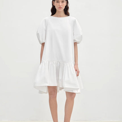 "Ailande" round neck puff sleeve temperament dress for women summer