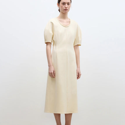 "April Story" 3D U-neck split waist curved skirt knitted dress for