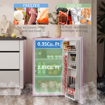 3.2 Cu.Ft Mini Fridge with Freezer, Single Door Compact Refrigerator