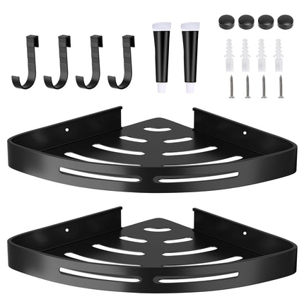 2Pcs Corner Shower Caddy Shelf Adhesive Bathroom Wall Mounted Storage