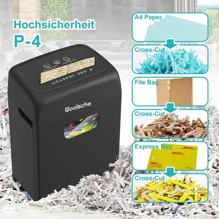 Woolsche Paper Shredder For Home,18-Sheets Cross Cut With 5.28 Gallon