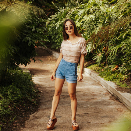 Women's Platform Sandal 2 Band Leopard