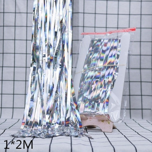 2M 3M Gold Silver Metallic Foil Tinsel Fringe