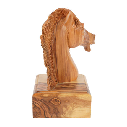 Handgeschnitzter Pferdekopf aus Olivenholz (klein) – Exklusive