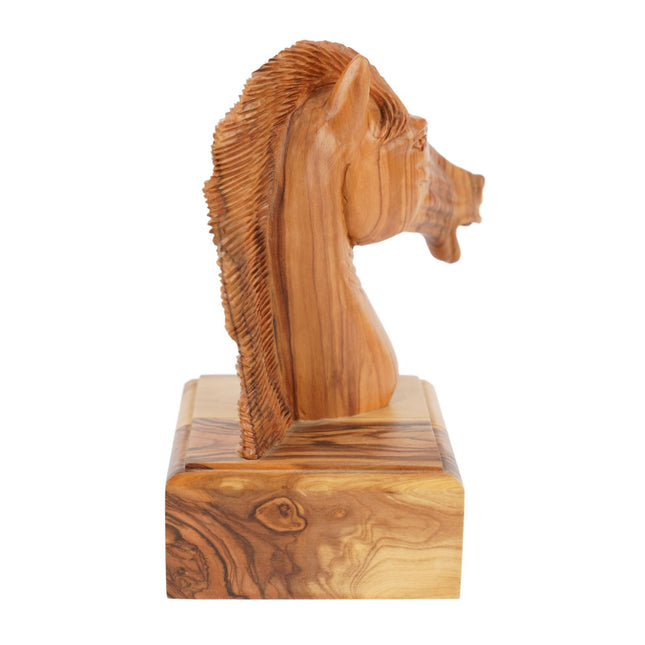 Handgeschnitzter Pferdekopf aus Olivenholz (klein) – Exklusive