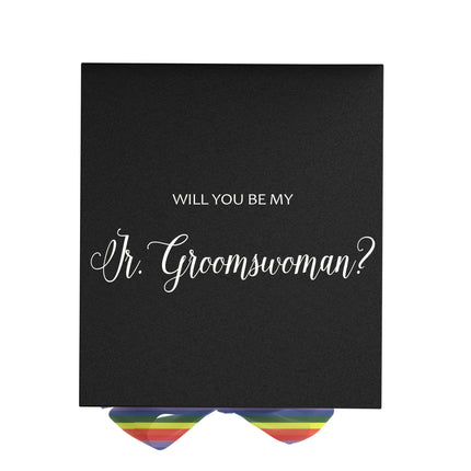 Will You Be My Jr Groomswoman? Proposal Box black - No Border -