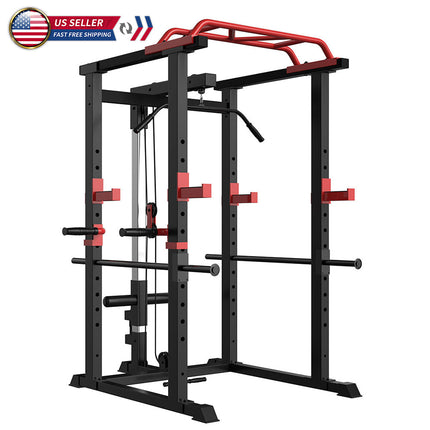 Multi-functional Power Cage Home Adjustable Pullup Squat Rack Capacity