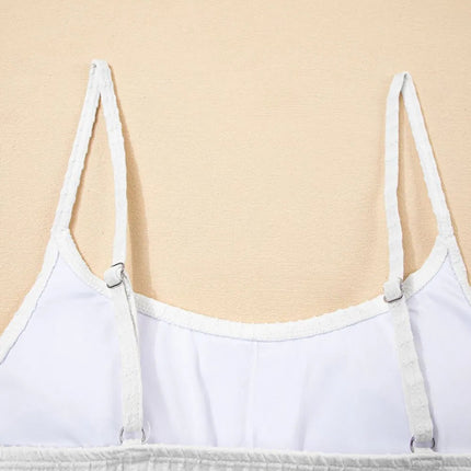 Textured Contrast Banding Bikini High Waist 2pcs Swimsuit