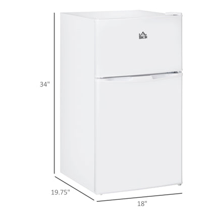 3.2 Cu.Ft Mini Fridge with Freezer, Double Door Compact Refrigerator