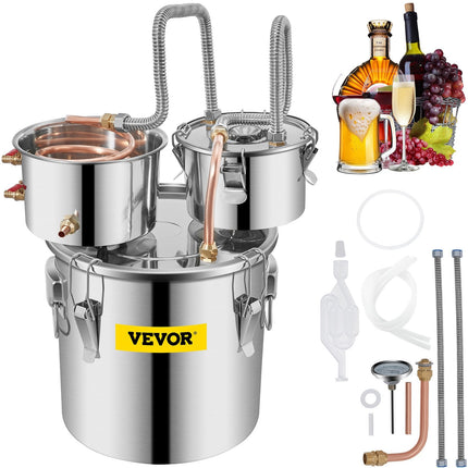 Alcohol Still, 3 Gallon, Stainless Steel Alcohol Distiller With Copper