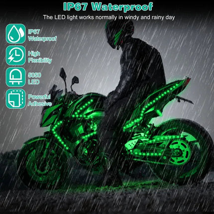 6Pcs Motorcycle LED Light Strips Multi-Color Neon Light Kits