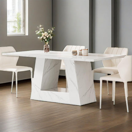 Dining Table For 4 To 6 People, 63" Rectangular Dining Room Table,
