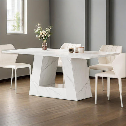 Dining Table For 4 To 6 People, 63" Rectangular Dining Room Table,