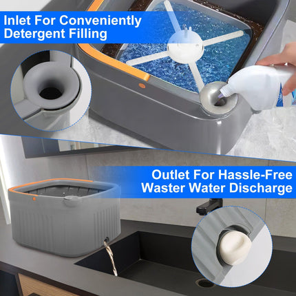 Spin Mop And Bucket System Includes Dual Compartment Mop Bucket 4Pcs