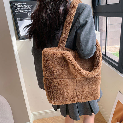 Women's Designer Luxury Plush Bag Winter Fashion Cute Tote Handbags