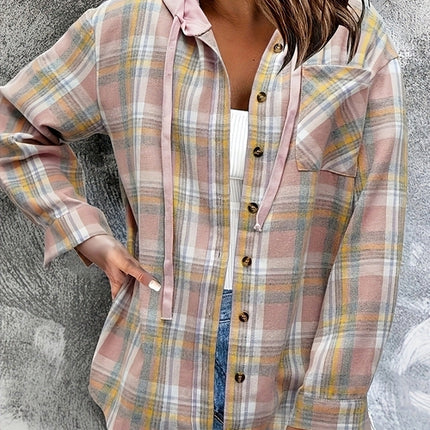 Hooded Breasted Casual Shirt Pullover