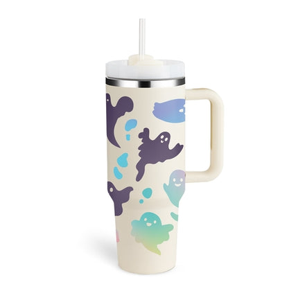 40 Oz Tumbler With Handle Straw Insulated, Stainless Steel Spill Proof
