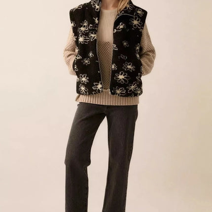 Zip Up Vest Coat with Pockets