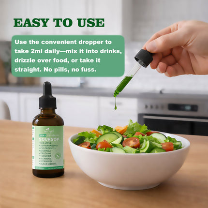 Soursop Drops 10-in-1 With Seaweed, Moringa, Black Seed Oil, Oregano,