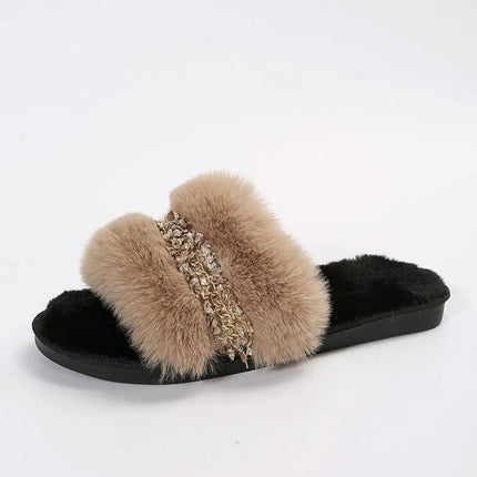 Open Toe Fuzzy Slippers