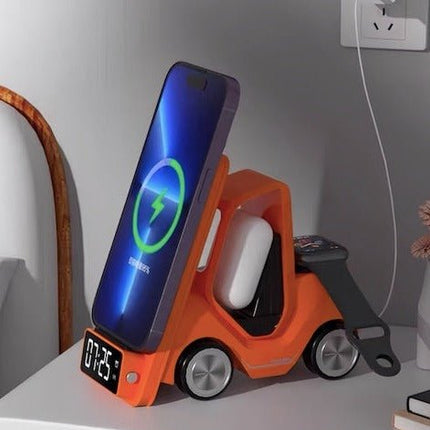 4 in 1 Forklift Fast Wireless Charging Station Dock for iPhone,