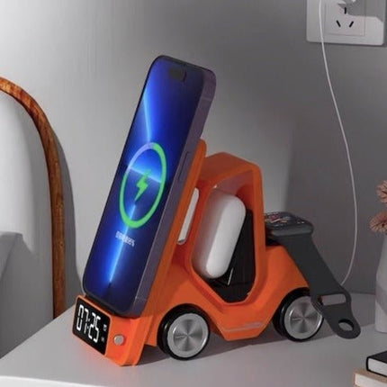 4 in 1 Forklift Fast Wireless Charging Station Dock for iPhone,