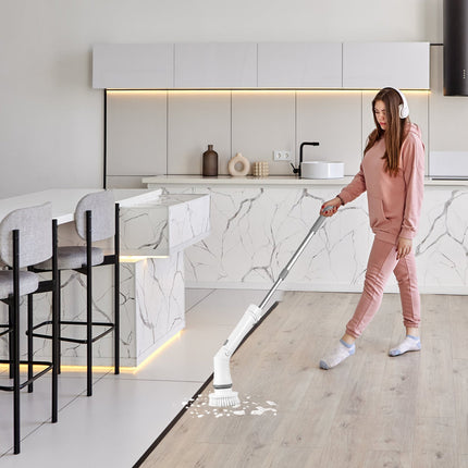 1Set Electric Spin Scrubber Cordless Rechargeable Telescopic Cleaning