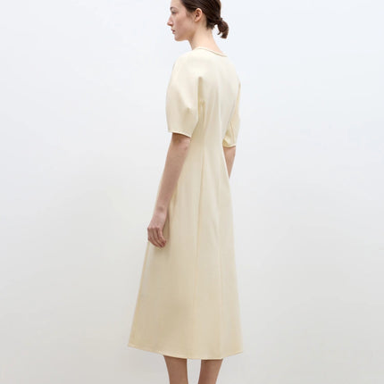 "April Story" 3D U-neck split waist curved skirt knitted dress for