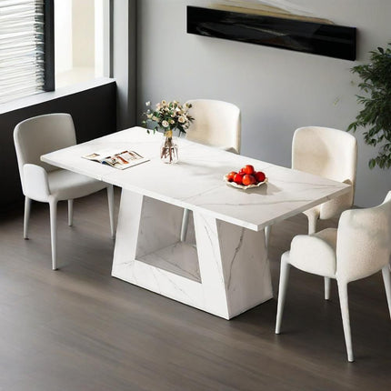 Dining Table For 4 To 6 People, 63" Rectangular Dining Room Table,