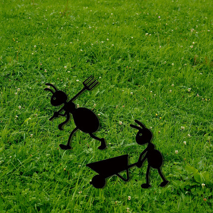 Decorative Iron Ant Garden Stake - Outdoor Metal Yard Art For Lawn,