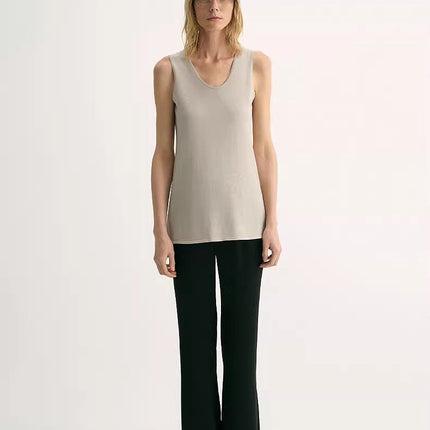 20NM ultra-fine high-quality silk, smooth and elegant U-neck straight