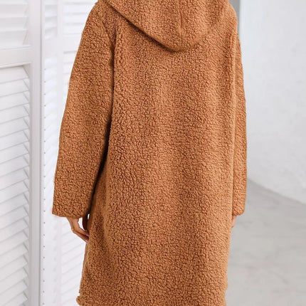Zip Up Long Sleeve Hooded Outerwear