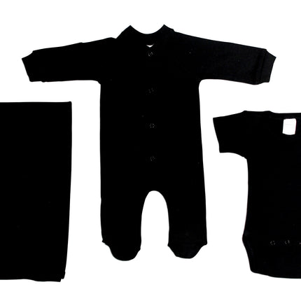 Black 3 Piece Layette Set