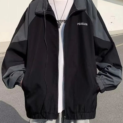 Men's Plus Size Two-Tone Windbreaker Jacket