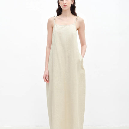 "Island Walk" Cotton Beaded Sling Dress