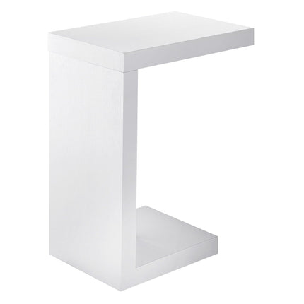 11.5" x 18" x 24" White Hollow Core Particle Board  Accent Table