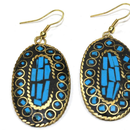 Mosaic Oval Earrings