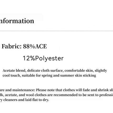"Mercerized Spring Shadow" Acetate Shirt Women's Hollow String Pleated
