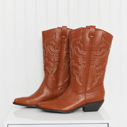 Fortune Dynamic Countryside Lane Mid-Calf Embroidered Cowboy Boots