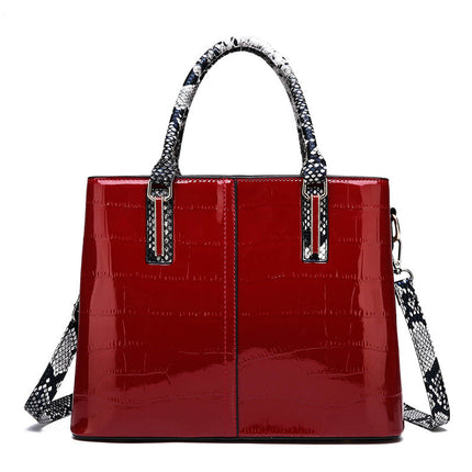 Fashion Female Messenger Bag With Snake Pattern Handle