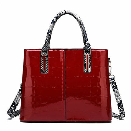 Fashion Female Messenger Bag With Snake Pattern Handle