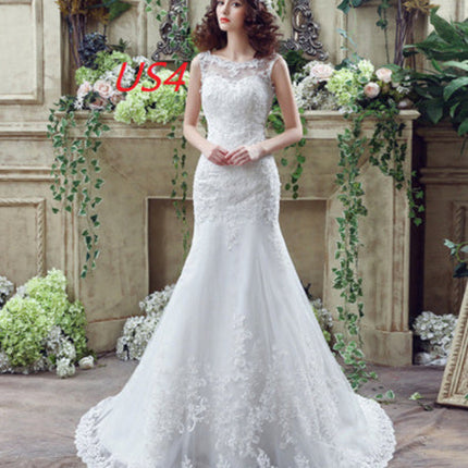 Bride Trailing Wedding Dress sexy Lace Mermaid Wedding DressW
