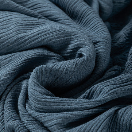 Solid Ruched Frilled Neck 3/4 Sleeve Dress