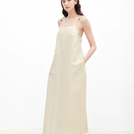 "Island Walk" Cotton Beaded Sling Dress