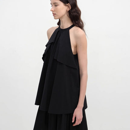 "Floating Island Manor" small stand-up collar design asymmetrical