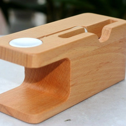 Bamboo Apple Watch Charger Holder & iPhone Holder