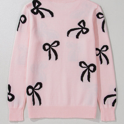 Bow Knit Crewneck Sweater