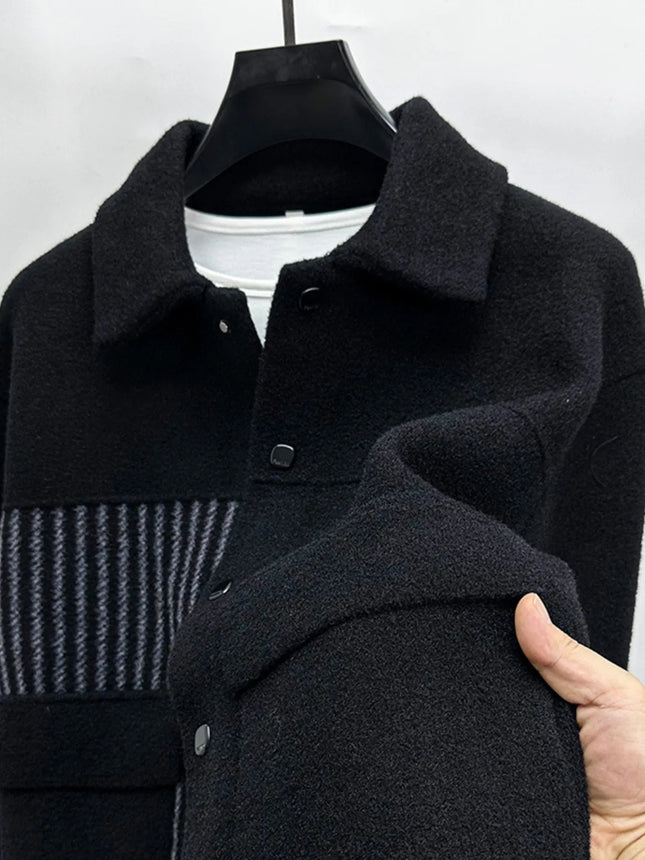 Men's Plus Size Button Up Long Sleeve Jacket