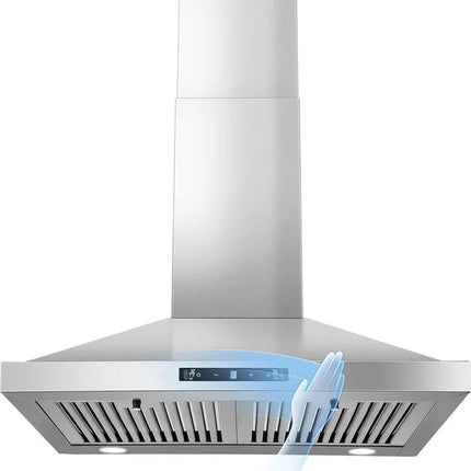 24 Inch Range Hood, Ducted/Ductless Range Hood 450CFM, Wall Mount