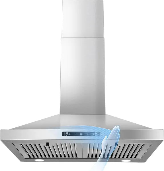 24 Inch Range Hood, Ducted/Ductless Range Hood 450CFM, Wall Mount